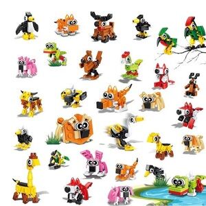 NEW - Party Favors for Kids, 30 Pack Animals Building Blocks Set Goody Bags